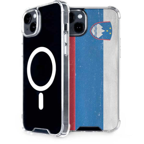 Slovenia Flag Distressed iPhone 14 Plus MagSafe Case
